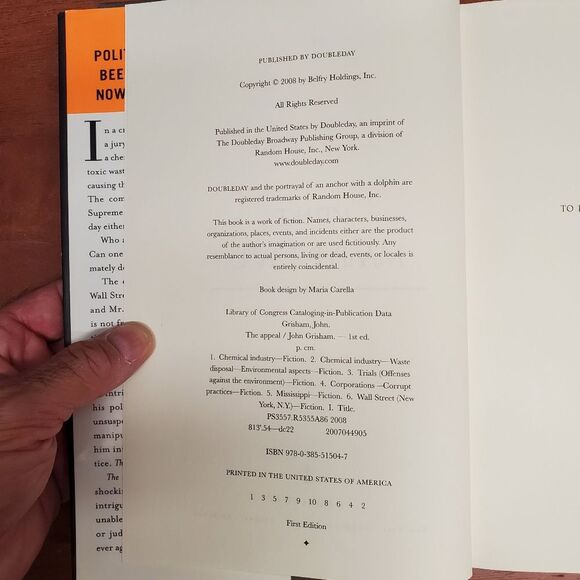 The Appeal John Grisham Hardcover Book First Edition - Picture 4 of 12